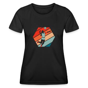 Volleyball Volleyballer - Frauen Funktions-T-Shirt - Schwarz - Vorne - AI Model Female 172 light (172cm)