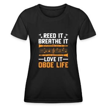 Oboe Player Oboe Basoonist Marching Band Instrumen - Women's Functional T-Shirt - black - Front - AI Model Female 172 light (172cm)
