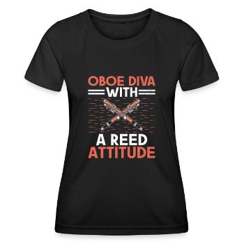 Oboe Player Oboe Basoonist Marching Band Instrumen - Women's Functional T-Shirt - black - Front - AI Model Female 172 light (172cm)