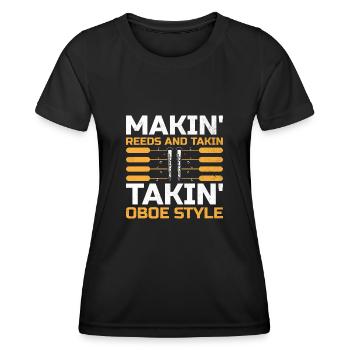 Oboe Player Oboe Basoonist Marching Band Instrumen - Women's Functional T-Shirt - black - Front - AI Model Female 172 light (172cm)