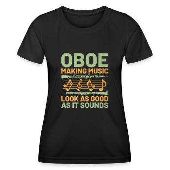 Oboist Oboe Basoonist Marching Band Instrumen - Frauen Funktions-T-Shirt - Schwarz - Vorne - AI Model Female 172 light (172cm)