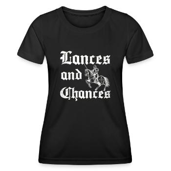 Joute Chevalier Médiéval Renaissance Chevaliers Armure - T-shirt sport Femme - noir - Devant - AI Model Female 172 light (172cm)
