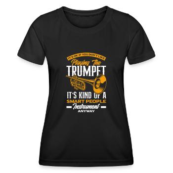 Trompete Trompeter Trompeten Spieler - Frauen Funktions-T-Shirt - Schwarz - Vorne - AI Model Female 172 light (172cm)