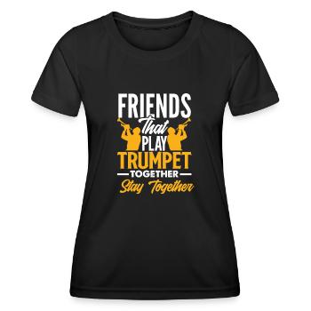 Trompete Trompeter Trompeten Spieler - Frauen Funktions-T-Shirt - Schwarz - Vorne - AI Model Female 172 light (172cm)