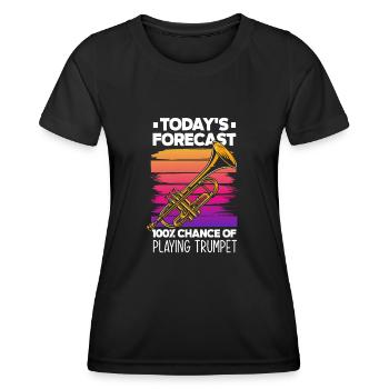 Trompete Trompeter Trompeten Spieler - Frauen Funktions-T-Shirt - Schwarz - Vorne - AI Model Female 172 light (172cm)