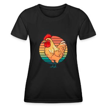 Huhn Henne - Frauen Funktions-T-Shirt - Schwarz - Vorne - AI Model Female 172 light (172cm)