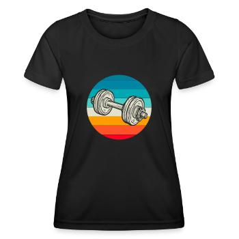 Fitness - Frauen Funktions-T-Shirt - Schwarz - Vorne - AI Model Female 172 light (172cm)