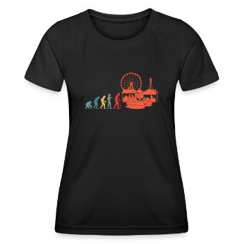 Evolution Freizeitpark Jahrmarkt Rummelplatz - Frauen Funktions-T-Shirt - Schwarz - Vorne - AI Model Female 172 light (172cm)