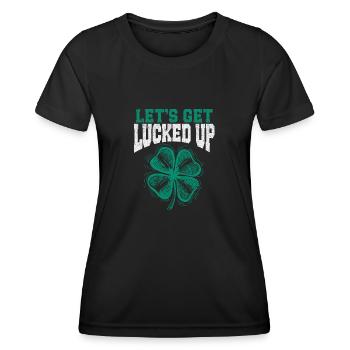 Soyons chanceux, trèfle irlandais - T-shirt sport Femme - noir - Devant - AI Model Female 172 light (172cm)