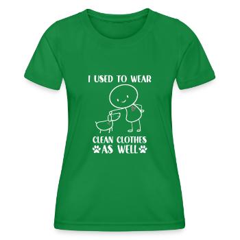 Niedliches Strichmännchen Hundehalter Hunde - Frauen Funktions-T-Shirt - Kelly Green - Vorne - AI Model Female 172 dark (172cm)