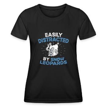 Schneeleopard - Frauen Funktions-T-Shirt - Schwarz - Vorne - AI Model Female 172 light (172cm)