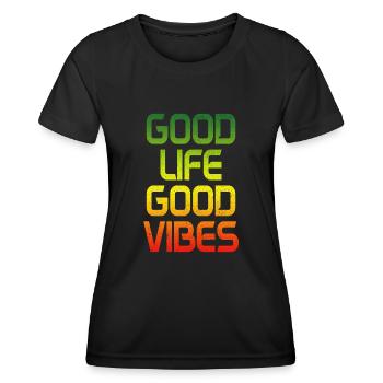Reggae Musik Rastafari Jamaika - Frauen Funktions-T-Shirt - Schwarz - Vorne - AI Model Female 172 light (172cm)