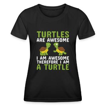 Turtles -Sea Turtle -Hawaiian - Women's Functional T-Shirt - black - Front - AI Model Female 172 light (172cm)