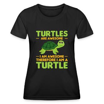 Turtles -Sea Turtle -Hawaiian - Women's Functional T-Shirt - black - Front - AI Model Female 172 light (172cm)