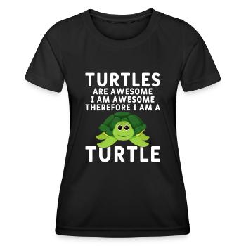 Turtles -Sea Turtle -Hawaiian - Women's Functional T-Shirt - black - Front - AI Model Female 172 light (172cm)