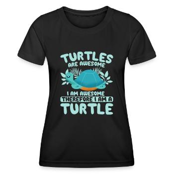 Turtles -Sea Turtle -Hawaiian - Women's Functional T-Shirt - black - Front - AI Model Female 172 light (172cm)