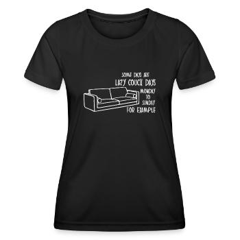 Canapé Blague Canapé paresseux - T-shirt sport Femme - noir - Devant - AI Model Female 172 light (172cm)