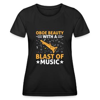 Oboist Oboe Basoonist Marching Band Instrumen - Frauen Funktions-T-Shirt - Schwarz - Vorne - AI Model Female 172 light (172cm)