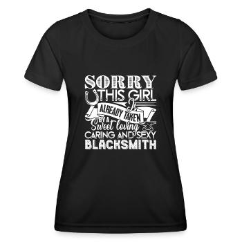 Blacksmith Taken By Sexy Blacksmith - Women's Functional T-Shirt - black - Front - AI Model Female 172 light (172cm)