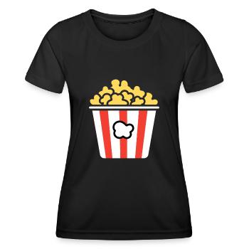 Humour pot de popcorn - T-shirt sport Femme - noir - Devant - AI Model Female 172 light (172cm)