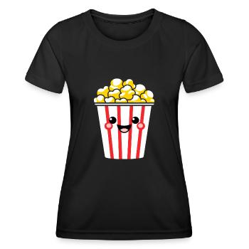 Popcorn Pot Humor - Women's Functional T-Shirt - black - Front - AI Model Female 172 light (172cm)