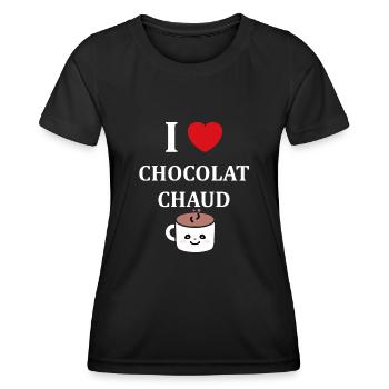 Humor Kleine heiße Schokolade - Frauen Funktions-T-Shirt - Schwarz - Vorne - AI Model Female 172 light (172cm)