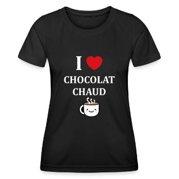 Humor Kleine heiße Schokolade - Frauen Funktions-T-Shirt - Schwarz - Vorne - AI Model Female 172 light (172cm)