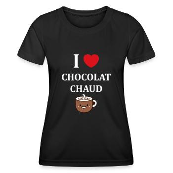 Humor Kleine heiße Schokolade - Frauen Funktions-T-Shirt - Schwarz - Vorne - AI Model Female 172 light (172cm)