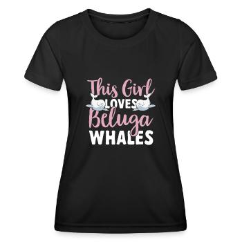 Weißwal Beluga Wal - Frauen Funktions-T-Shirt - Schwarz - Vorne - AI Model Female 172 light (172cm)