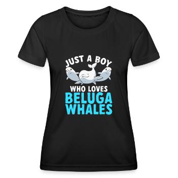 Weißwal Beluga Wal - Frauen Funktions-T-Shirt - Schwarz - Vorne - AI Model Female 172 light (172cm)