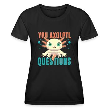 Sie Axolotl Fragen T-Shirt Fragen - Frauen Funktions-T-Shirt - Schwarz - Vorne - AI Model Female 172 light (172cm)