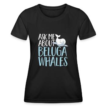Weißwal Beluga Wal - Frauen Funktions-T-Shirt - Schwarz - Vorne - AI Model Female 172 light (172cm)