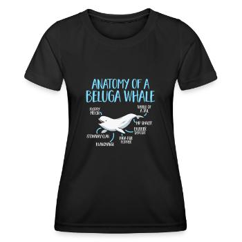 Weißwal Beluga Wal - Frauen Funktions-T-Shirt - Schwarz - Vorne - AI Model Female 172 light (172cm)