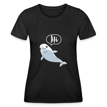 Weißwal Beluga Wal - Frauen Funktions-T-Shirt - Schwarz - Vorne - AI Model Female 172 light (172cm)
