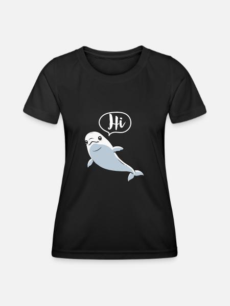 Weißwal Beluga Wal - Frauen Funktions-T-Shirt - Schwarz
