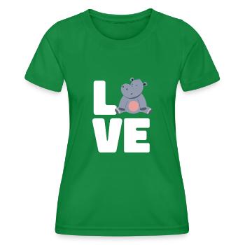 Flusspferd Nilpferd - Frauen Funktions-T-Shirt - Kelly Green - Vorne - AI Model Female 172 dark (172cm)