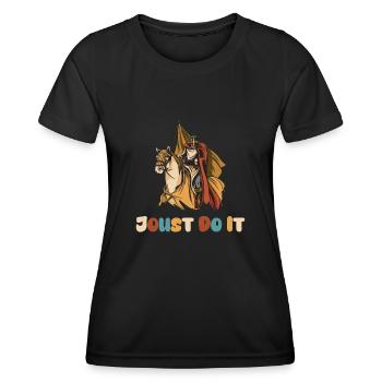 Joute Chevalier Médiéval Renaissance Chevaliers Armure - T-shirt sport Femme - noir - Devant - AI Model Female 172 light (172cm)