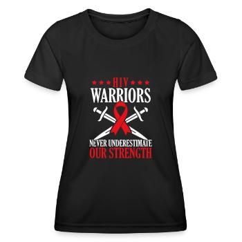Hiv-krieger Unterschätzen Niemals Unseren - Frauen Funktions-T-Shirt - Schwarz - Vorne - AI Model Female 172 light (172cm)