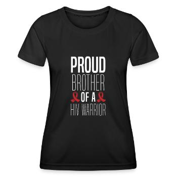 Stolzer Bruder Eines Hiv-kriegers Unterstützt Den - Frauen Funktions-T-Shirt - Schwarz - Vorne - AI Model Female 172 light (172cm)