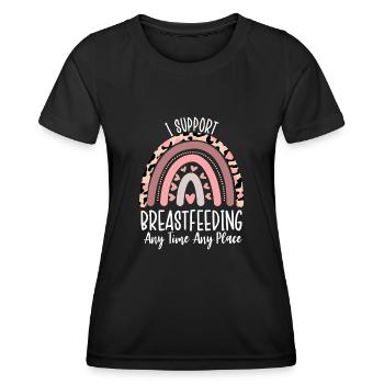 Funny Breastfeeding Lactation Specialist Pumping - Women's Functional T-Shirt - black - Front - AI Model Female 172 light (172cm)