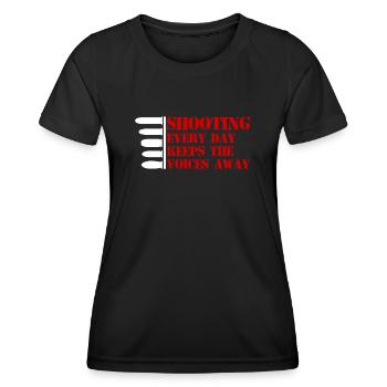 Armes à feu Pistolet Fusil Armes Arme à feu Pistolet - T-shirt sport Femme - noir - Devant - AI Model Female 172 light (172cm)