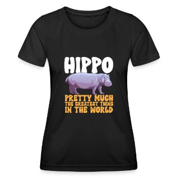 Hippopotame Hippopotame - T-shirt sport Femme - noir - Devant - AI Model Female 172 light (172cm)