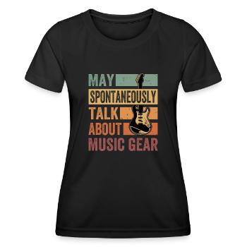 Peut parler spontanément de matériel de musique - T-shirt sport Femme - noir - Devant - AI Model Female 172 light (172cm)