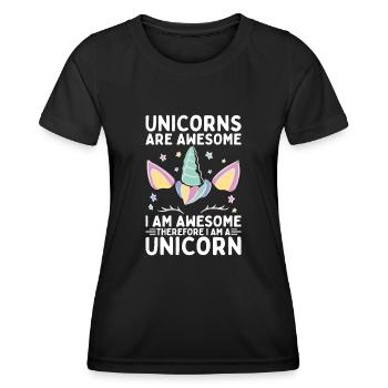 Les licornes sont géniales, je suis une licorne - T-shirt sport Femme - noir - Devant - AI Model Female 172 light (172cm)