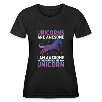 Les licornes sont géniales, je suis une licorne - T-shirt sport Femme - noir - Devant - AI Model Female 172 light (172cm)