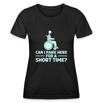 Amputation Überlebende Behinderten Rollstuhlkostüm - Frauen Funktions-T-Shirt - Schwarz - Vorne - AI Model Female 172 light (172cm)