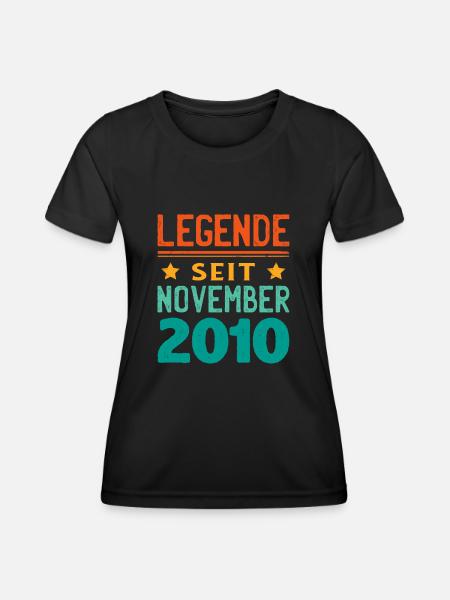 November 2010 Legende seit 13 Jahren Mann Frau - Frauen Funktions-T-Shirt - Schwarz