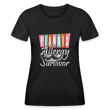 Sensibilisation aux survivants de l’allergie aux arachides Allergique aux noix - T-shirt sport Femme - noir - Devant - AI Model Female 172 light (172cm)