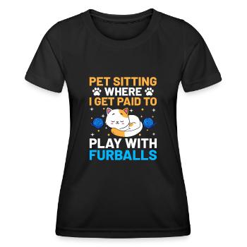 Pet Sitter Pet Sitting Chien et Cat Sitters Chien Wal - T-shirt sport Femme - noir - Devant - AI Model Female 172 light (172cm)