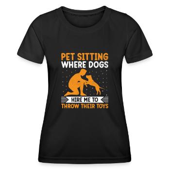 Pet Sitter Pet Sitting Chien et Cat Sitters Chien Wal - T-shirt sport Femme - noir - Devant - AI Model Female 172 light (172cm)